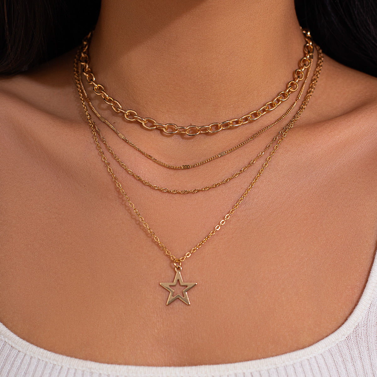 Five-pointed Star Alloy Clavicle Chain