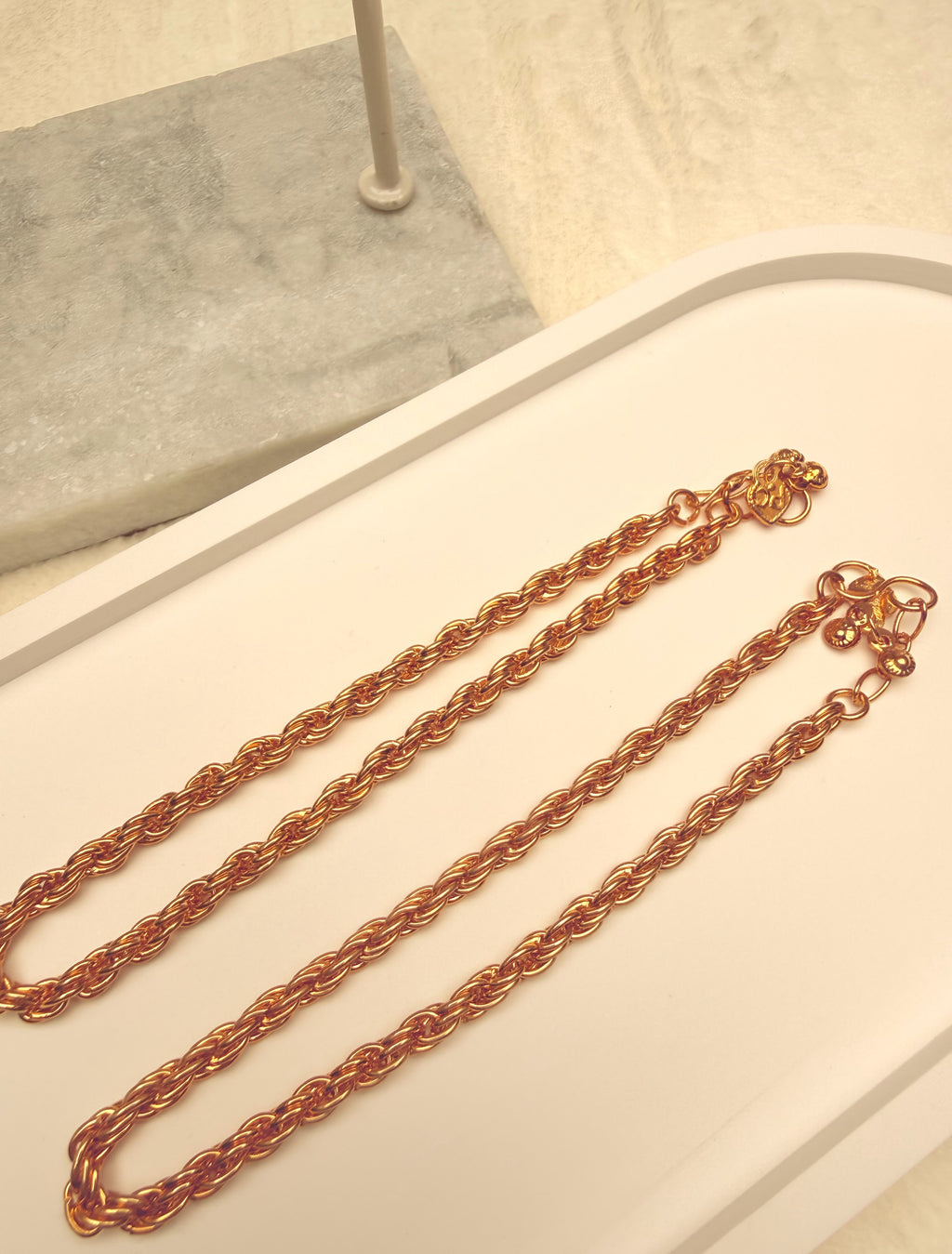 Anki Gold-Tone Chain Anklet | Bold Rope & Shimmering Twist Variants
