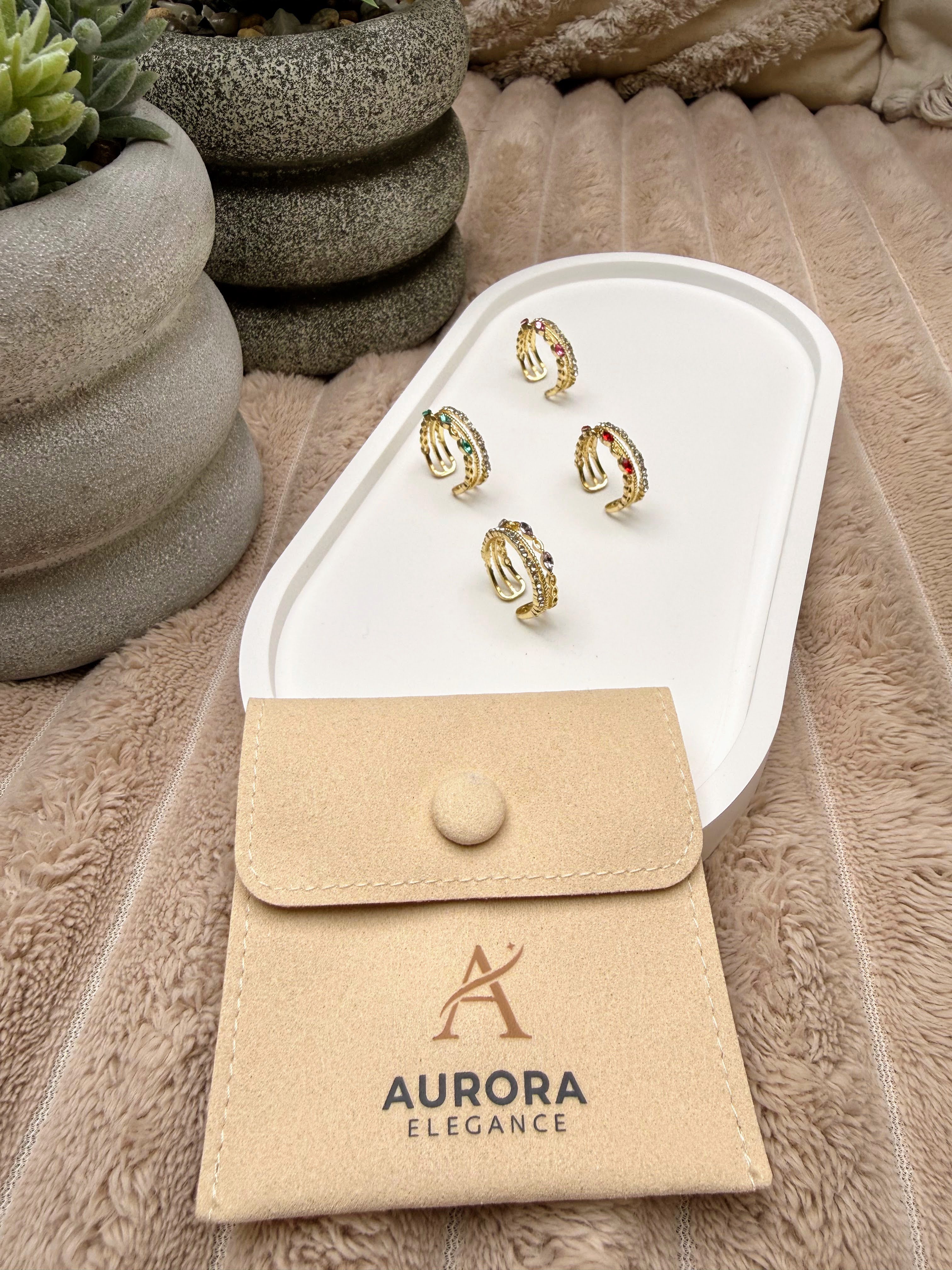 Aurelia Triple-Band Adjustable Ring | Gold Toned