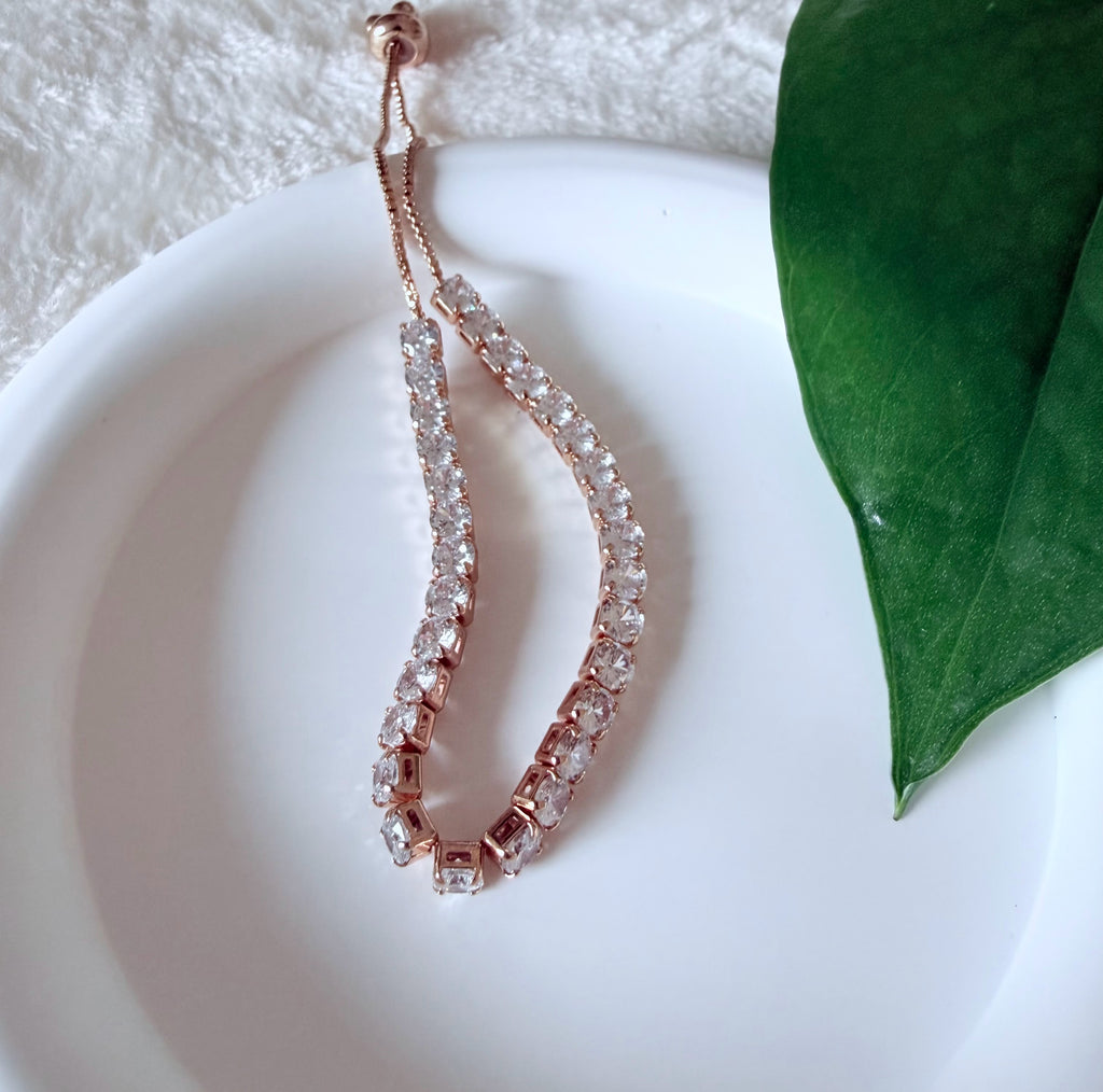 Rose Gold Adjustable Tennis Bracelet