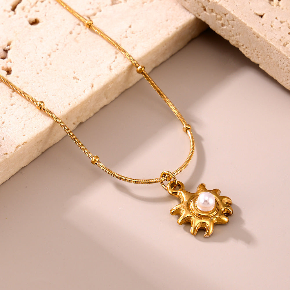 Sunflower Pearls Necklace
