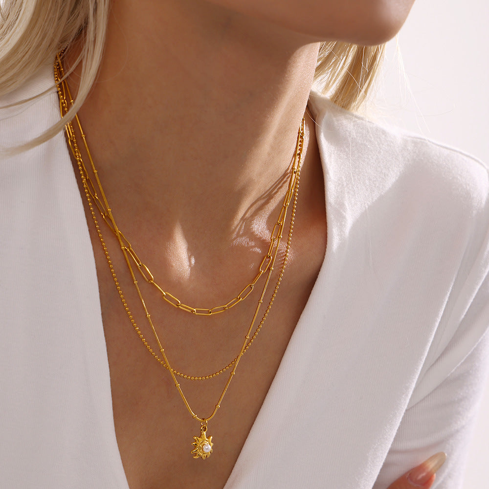 Sunflower Pearls Necklace