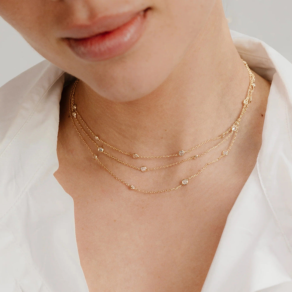 Three-layer Twin Necklace For Women