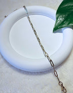 Modern Gold Toned Paperclip Link Bracelet