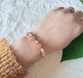 Floral Crystal Slider Bracelet in Rose Gold Tone