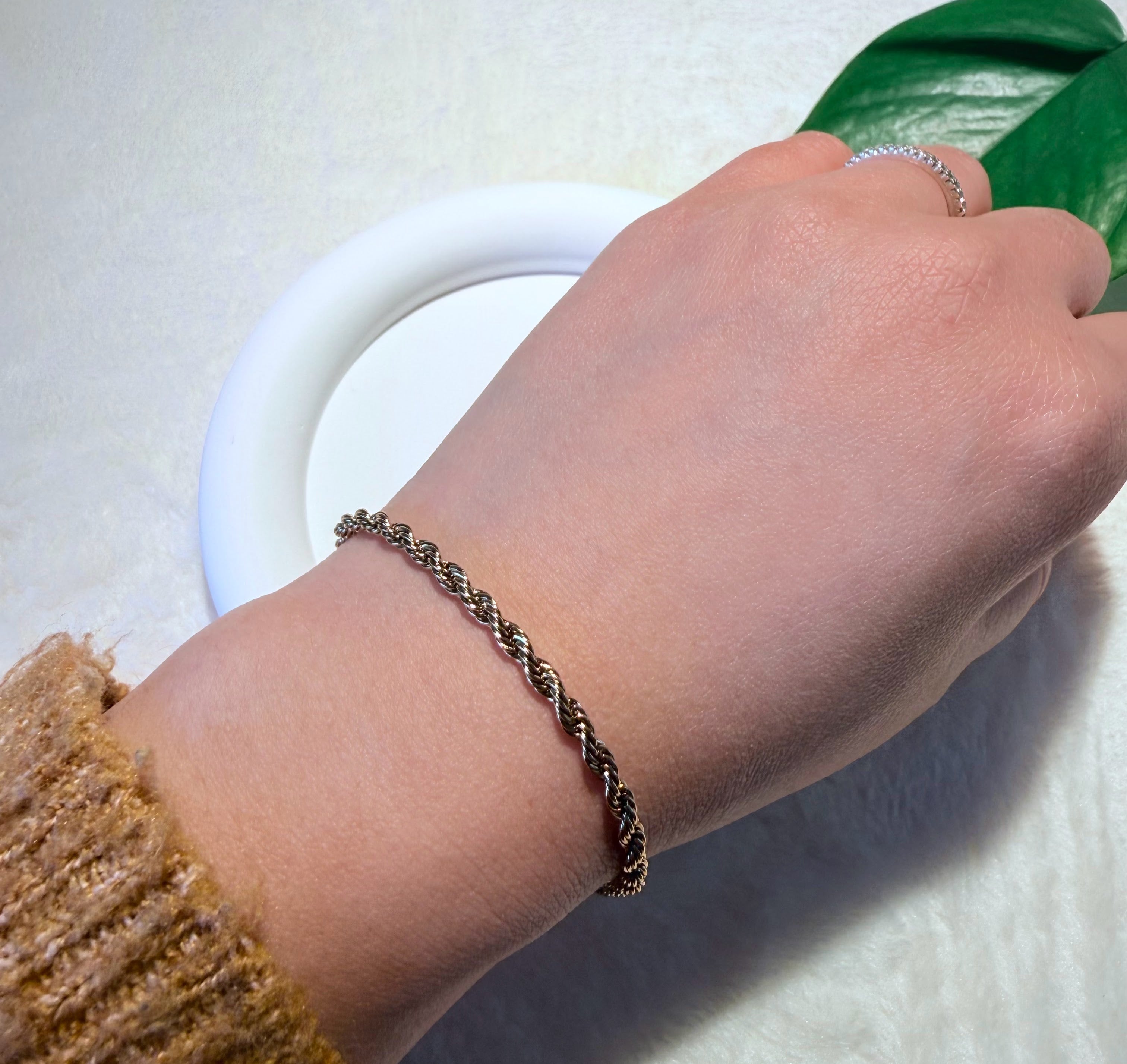 Timeless Gold Toned Rope Chain Bracelet