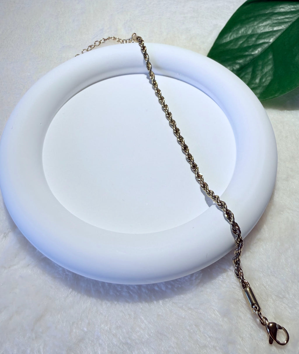 Timeless Gold Toned Rope Chain Bracelet